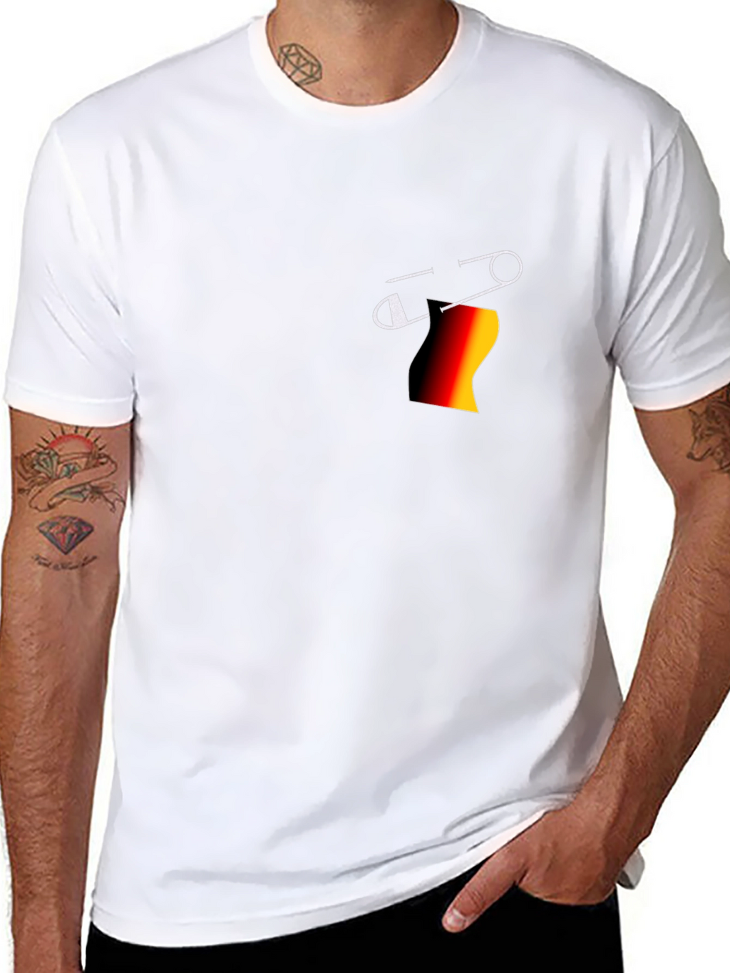 Stylish Black T-Shirt with Pin Design