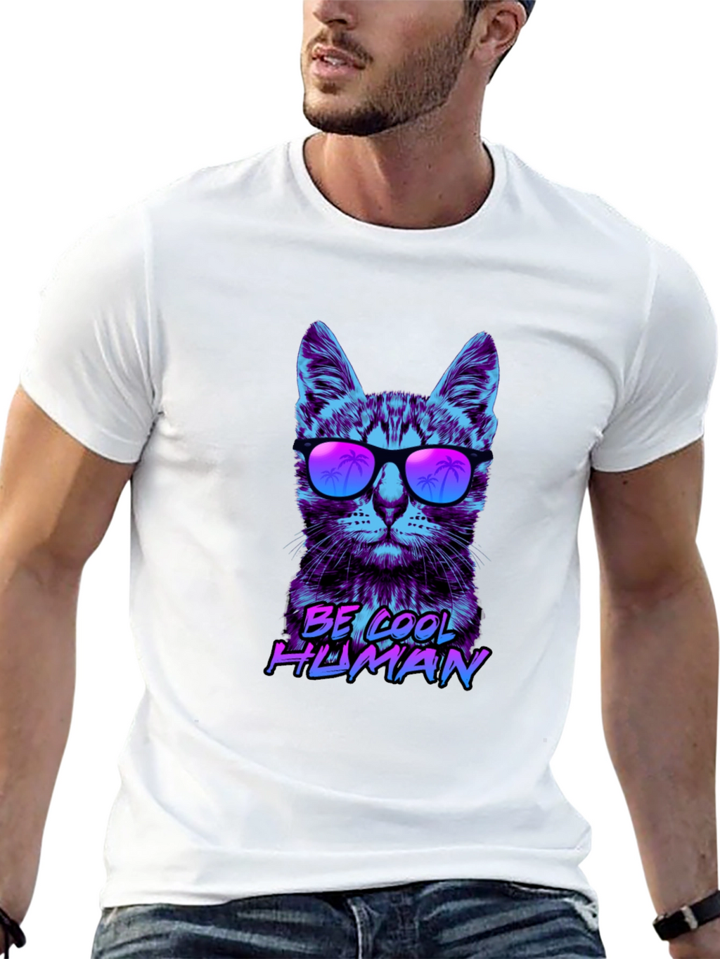 Cool Cat Graphic Tee - Be Cool Human