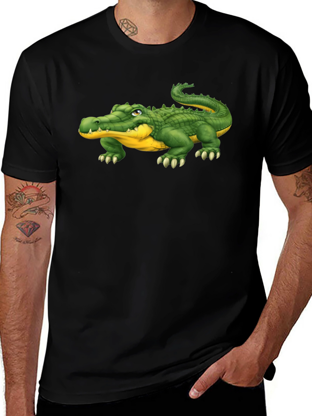Alligator Graphic Tee - Black Casual T-Shirt