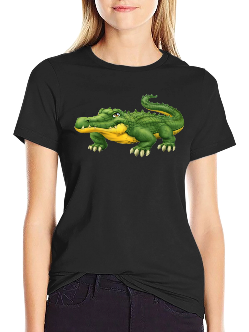 Alligator Graphic Tee - Black Casual T-Shirt