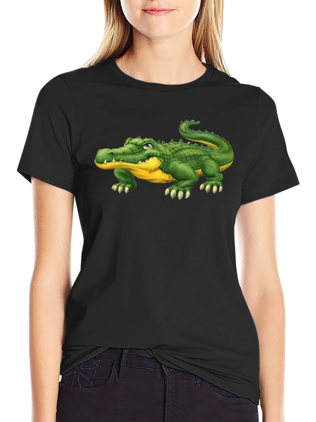 Alligator Graphic Tee - Black Casual T-Shirt