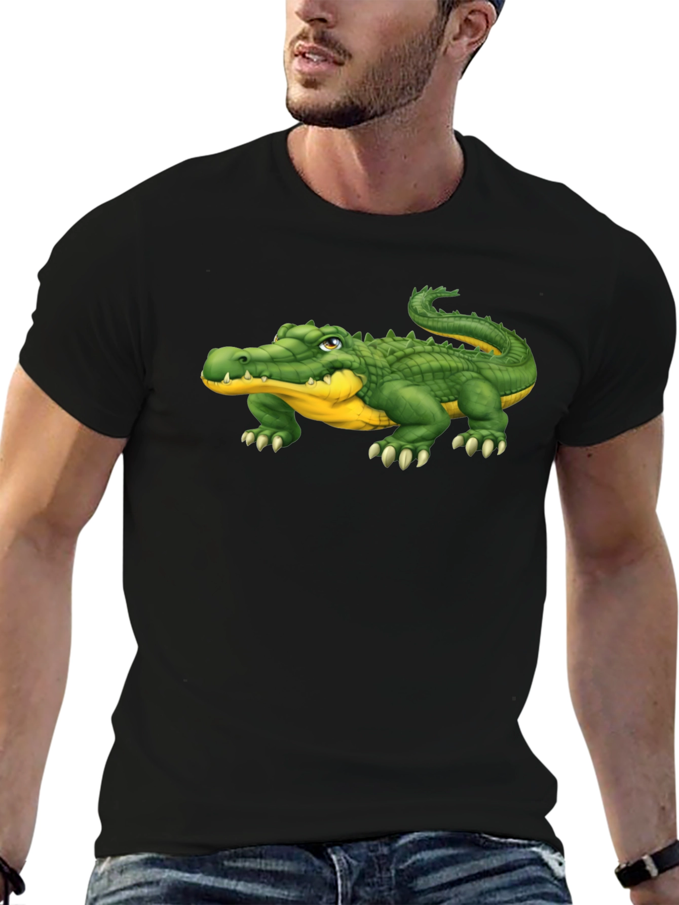 Alligator Graphic Tee - Black Casual T-Shirt