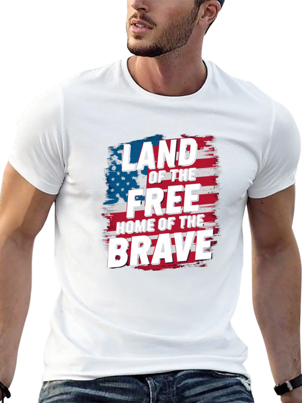 Patriotic Land of the Free Graphic T-Shirt