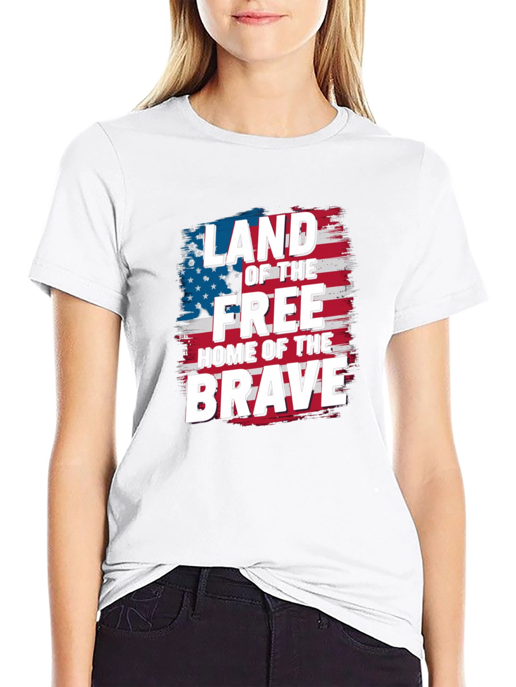 Patriotic Land of the Free Graphic T-Shirt