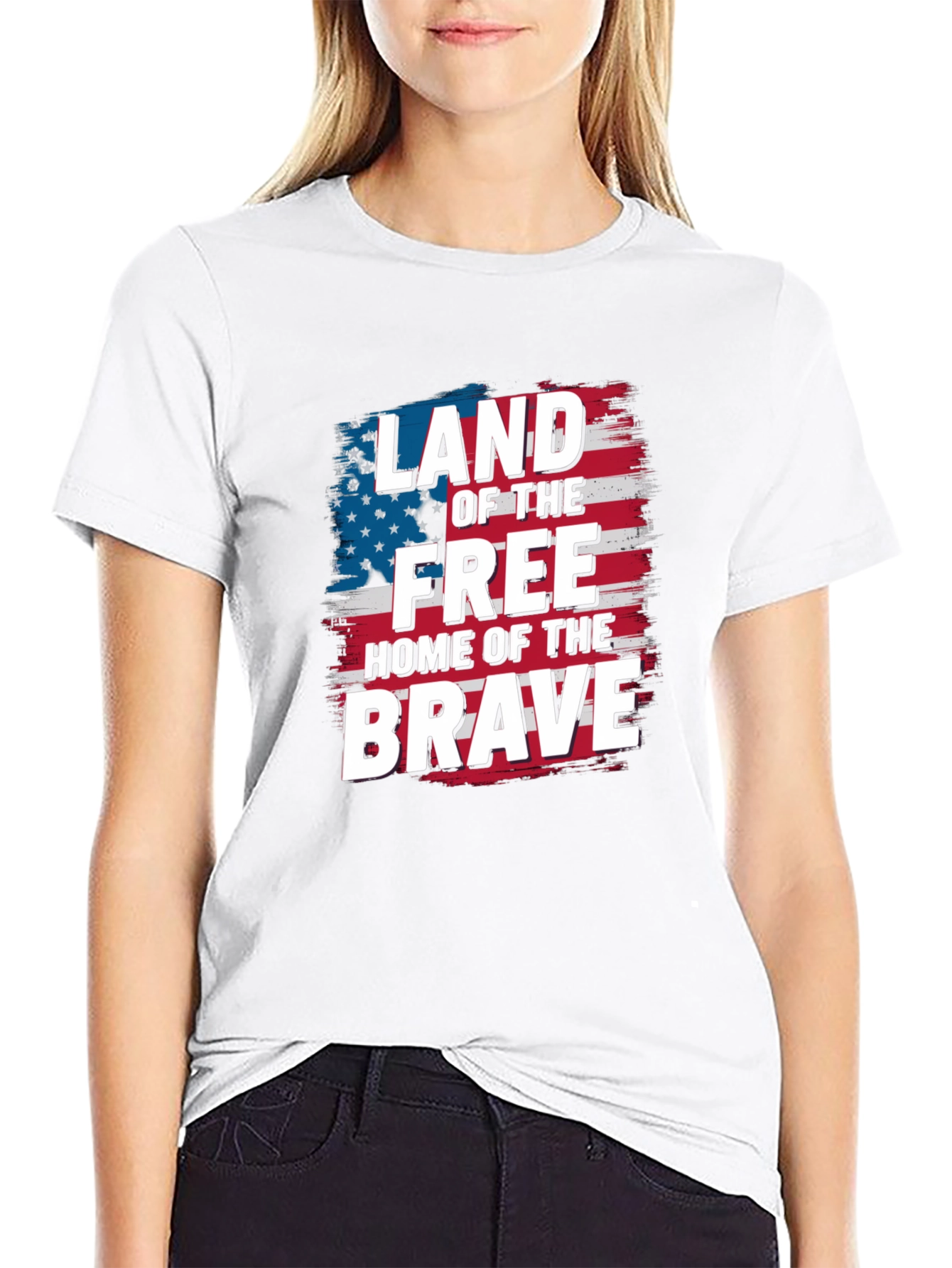 Patriotic Land of the Free Graphic T-Shirt