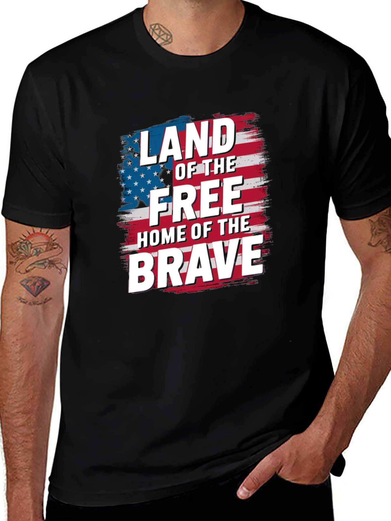 Patriotic Land of the Free Graphic T-Shirt