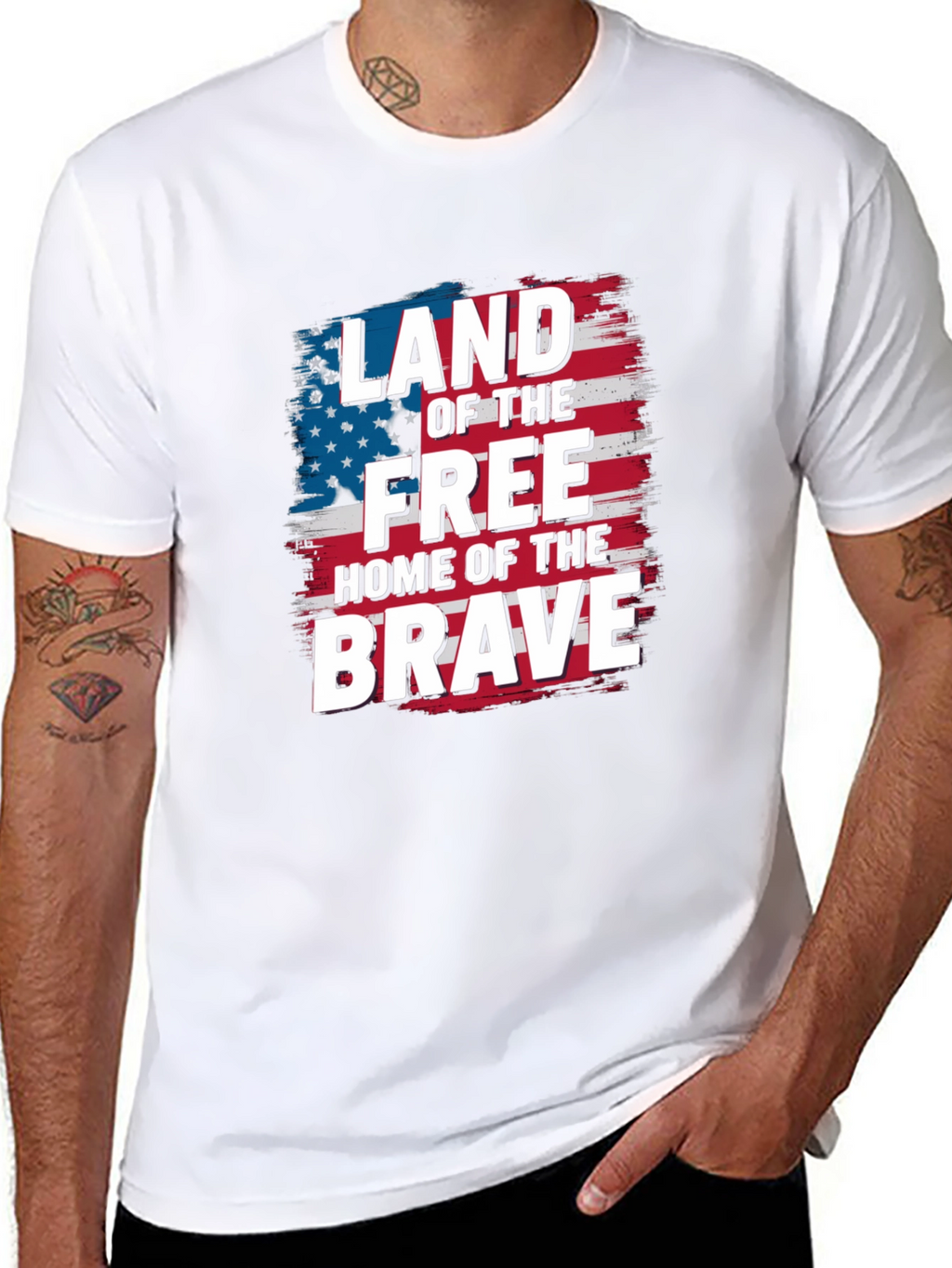 Patriotic Land of the Free Graphic T-Shirt