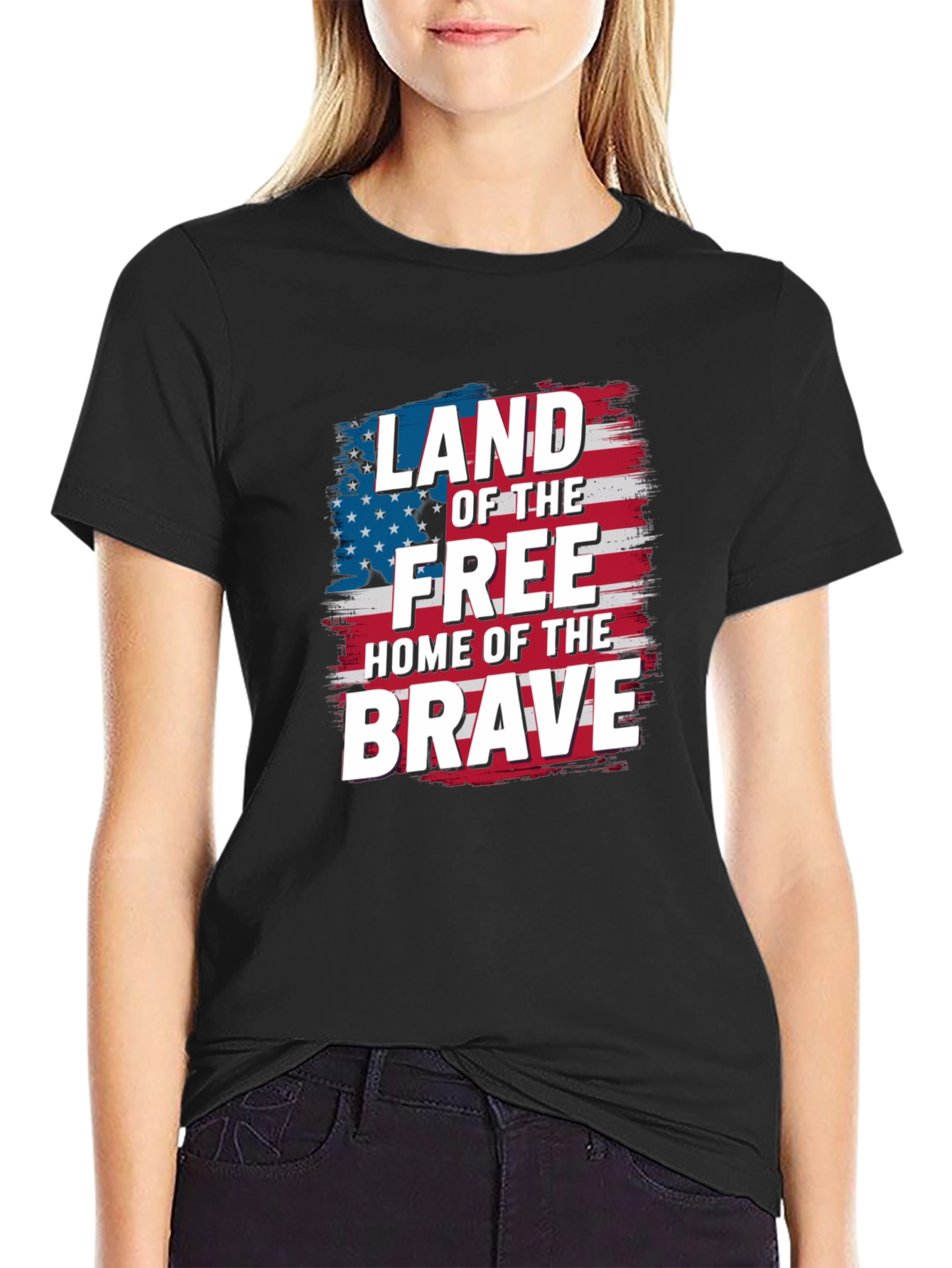 Patriotic Land of the Free Graphic T-Shirt