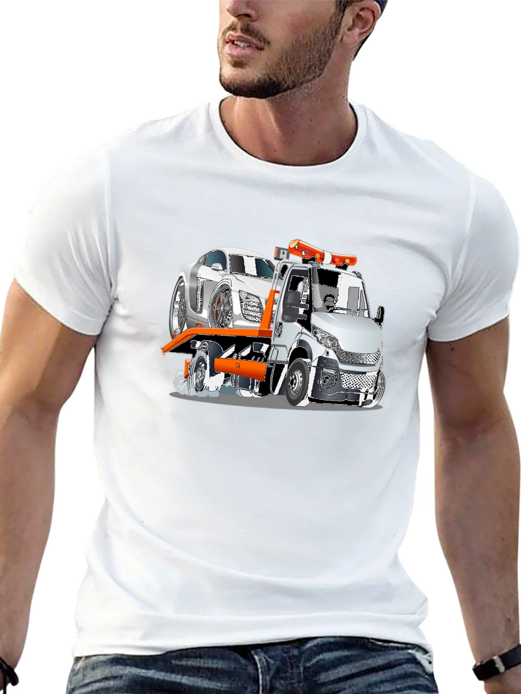 Car Tow Truck Graphic T-Shirt