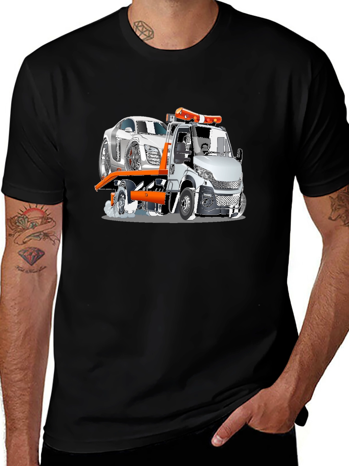 Car Tow Truck Graphic T-Shirt
