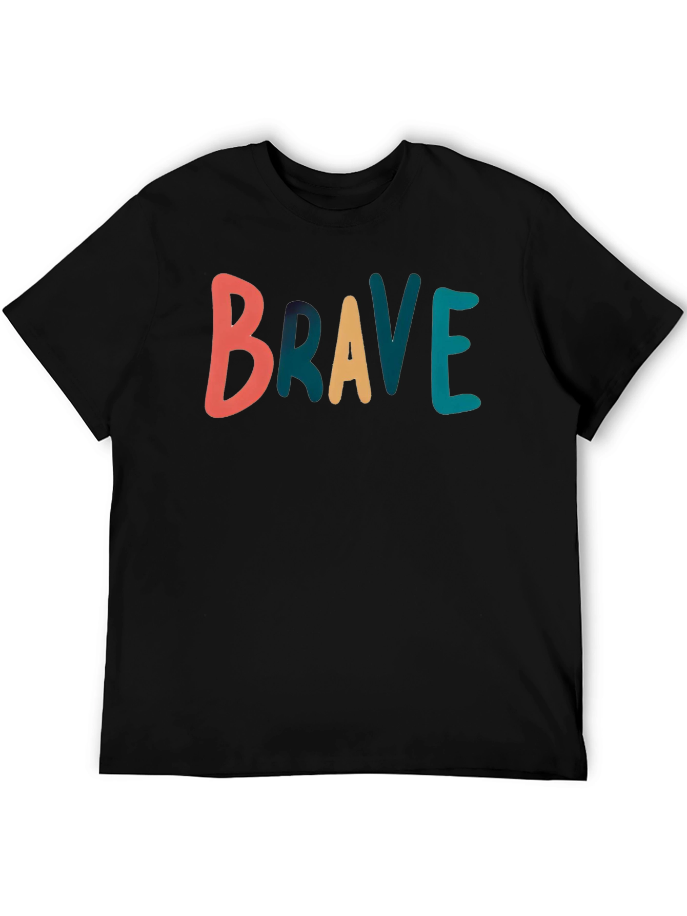 Brave Graphic Tee - Black Cotton T-Shirt