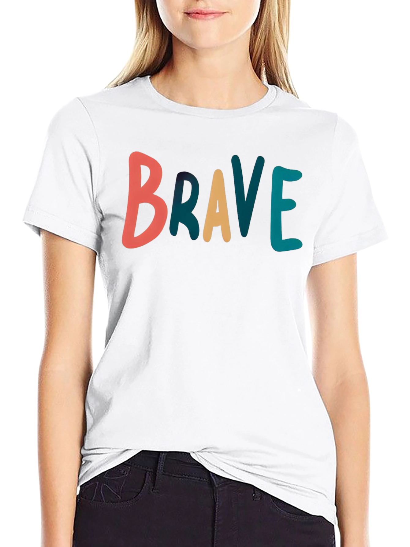 Brave Graphic Tee - Black Cotton T-Shirt