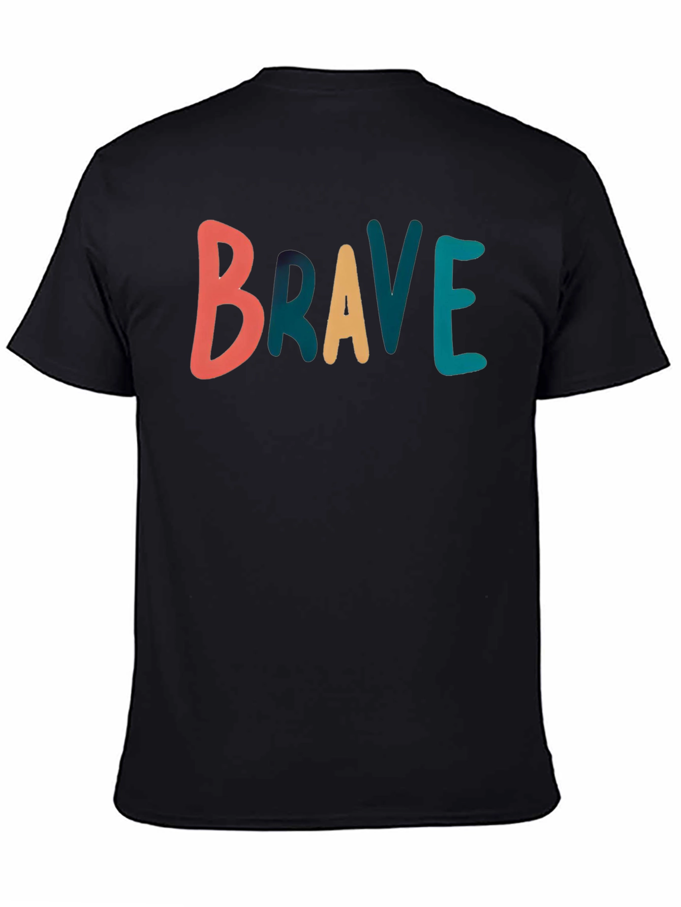 Brave Graphic Tee - Black Cotton T-Shirt