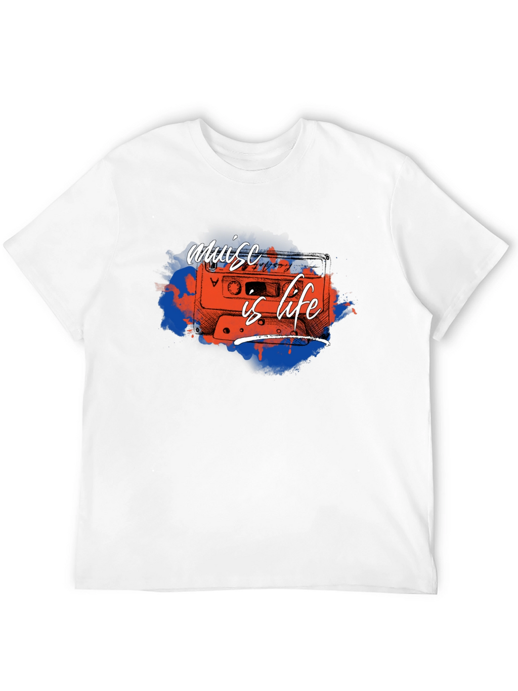 Music is Life Cassette Tape Graphic Tee