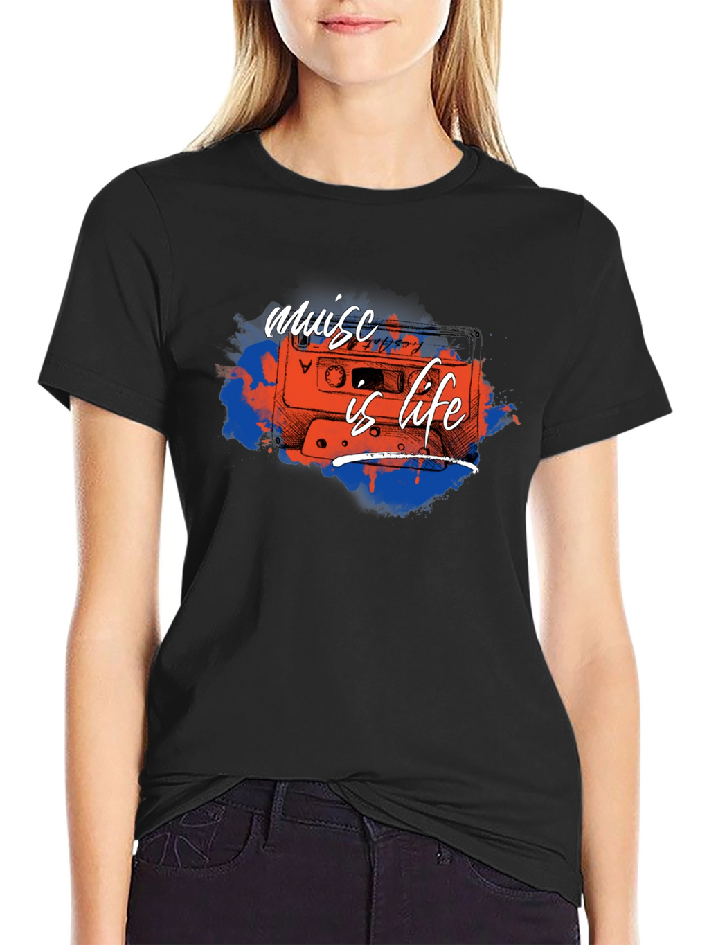 Music is Life Cassette Tape Graphic Tee