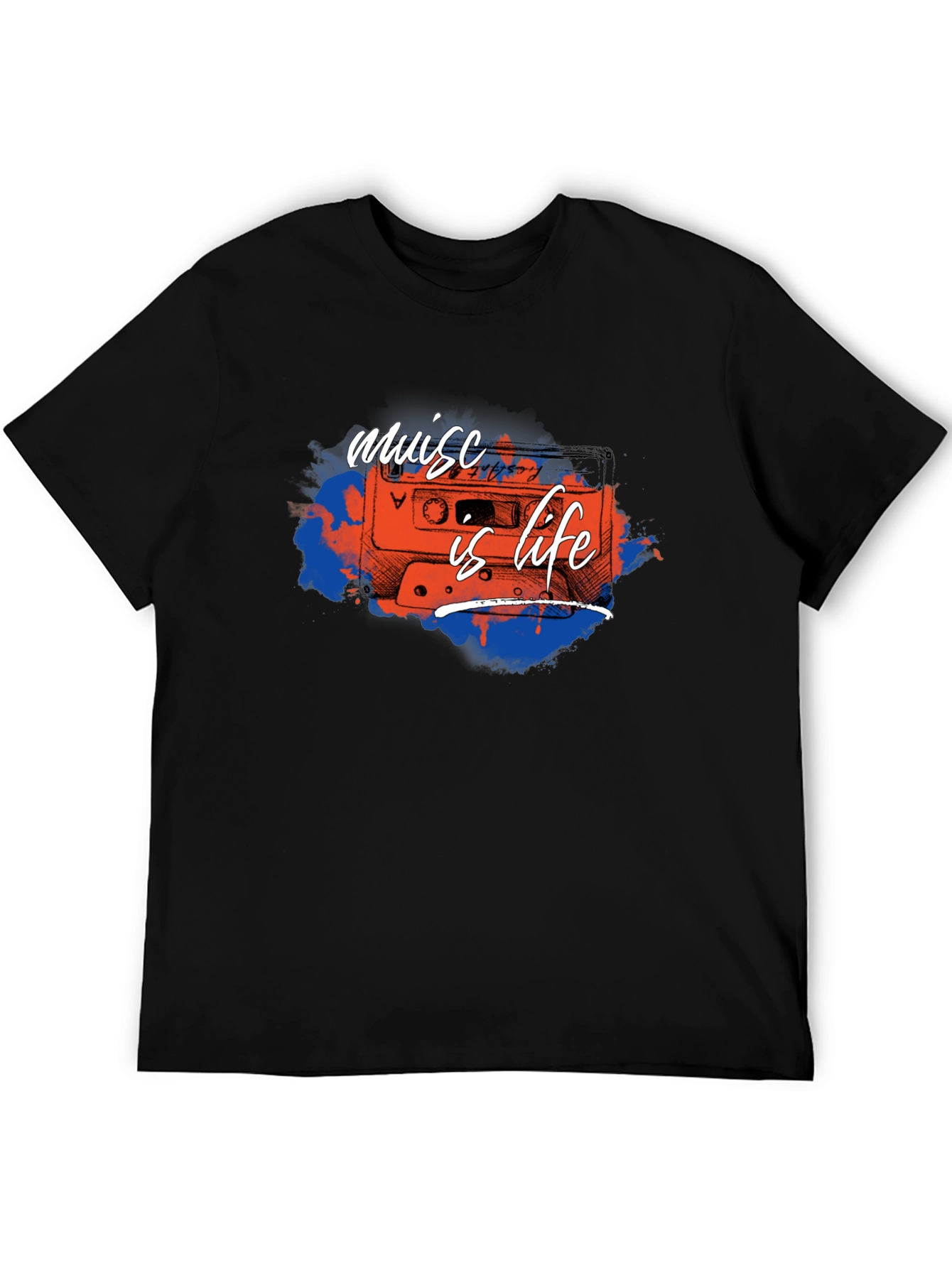 Music is Life Cassette Tape Graphic Tee