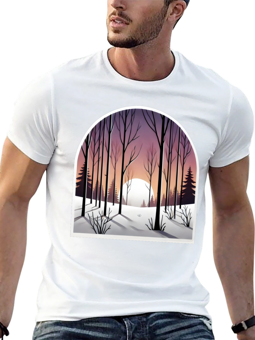 Winter Forest Graphic Tee - Nature Lovers Shirt