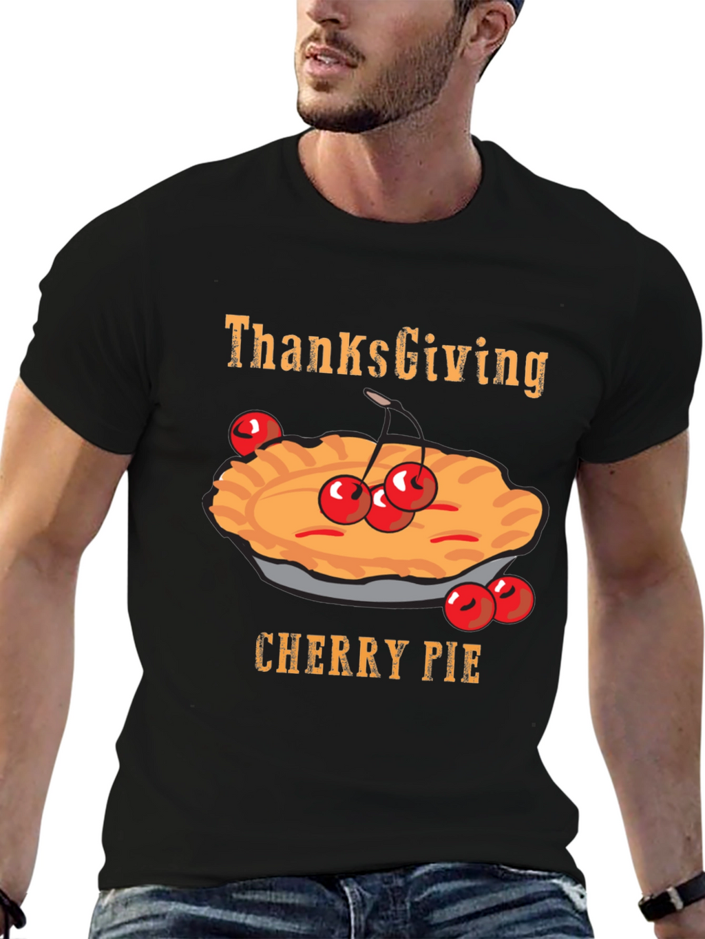Thanksgiving Cherry Pie Graphic T-Shirt