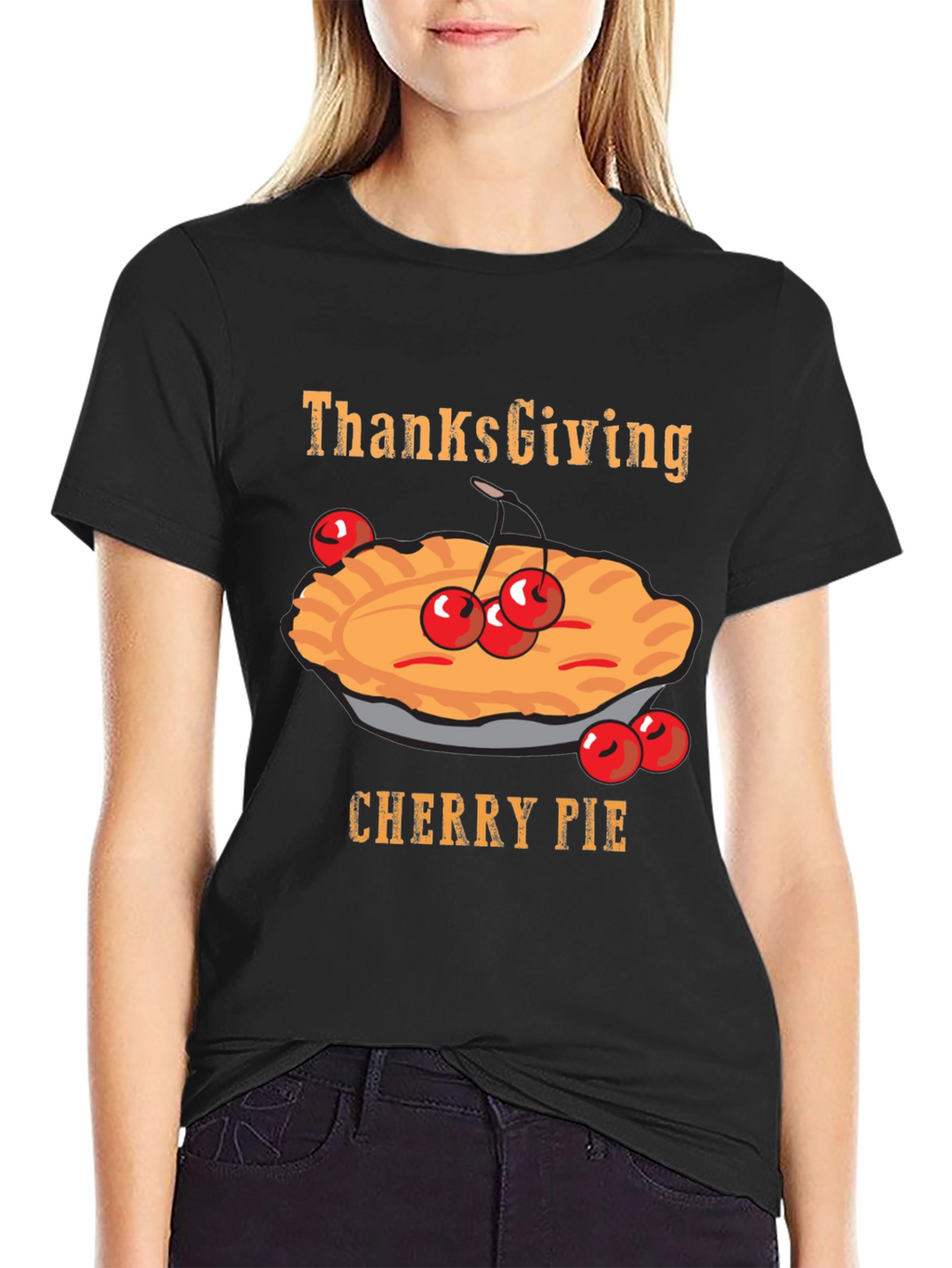 Thanksgiving Cherry Pie Graphic T-Shirt