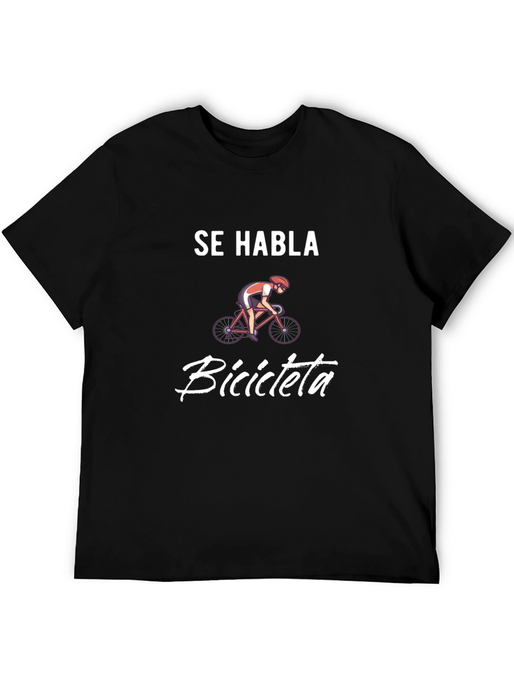 Se Habla Bicicleta Black Graphic Tee