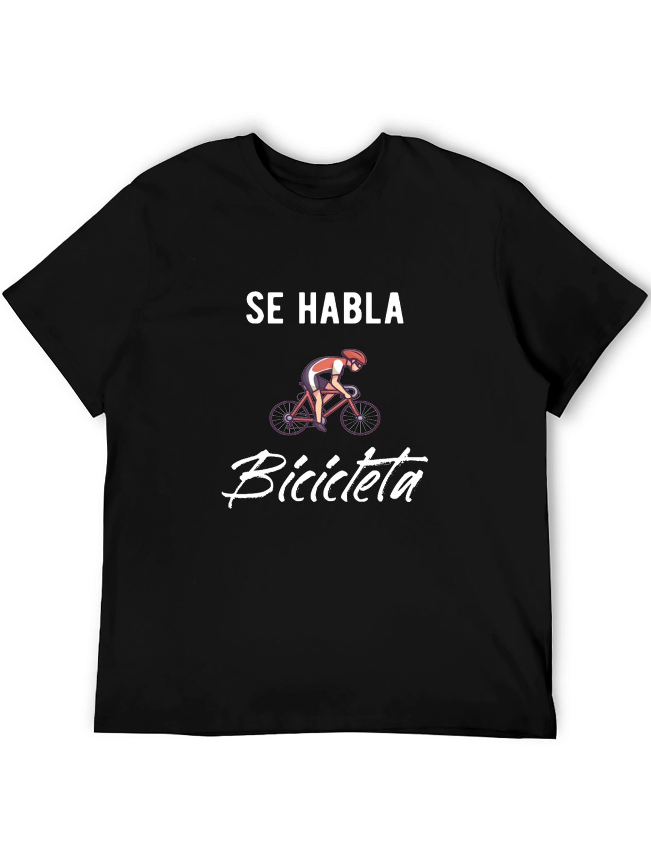 Se Habla Bicicleta Black Graphic Tee