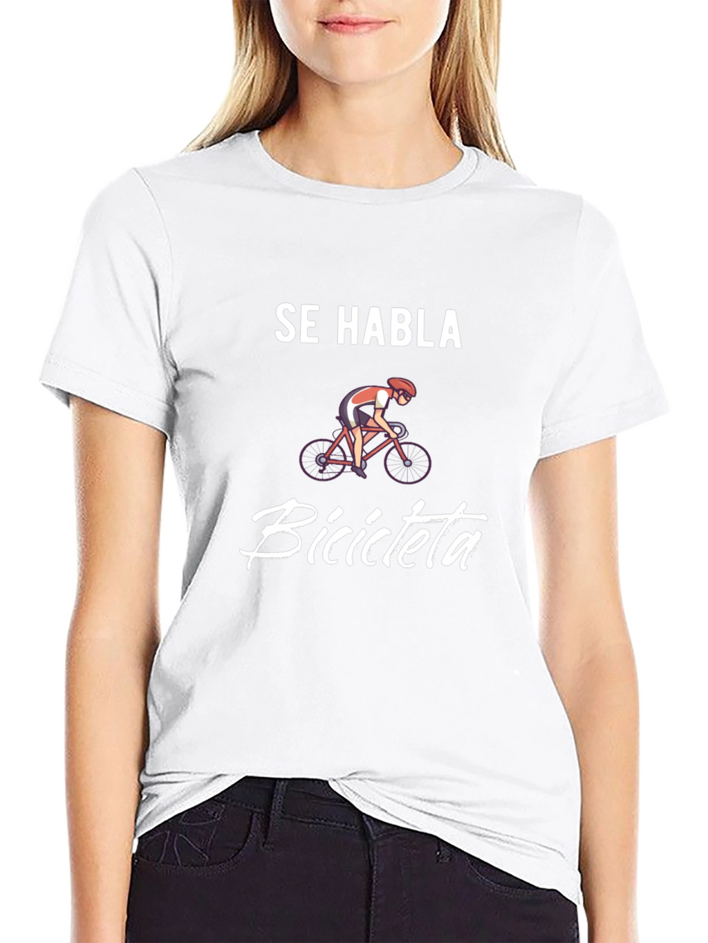Se Habla Bicicleta Black Graphic Tee