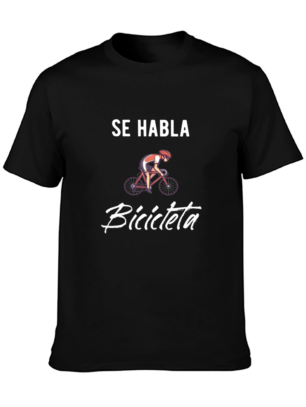Se Habla Bicicleta Black Graphic Tee