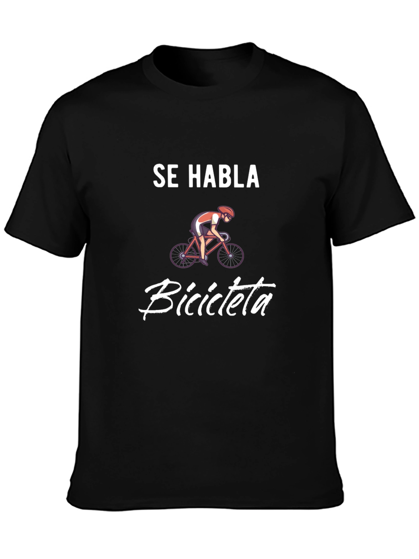 Se Habla Bicicleta Black Graphic Tee