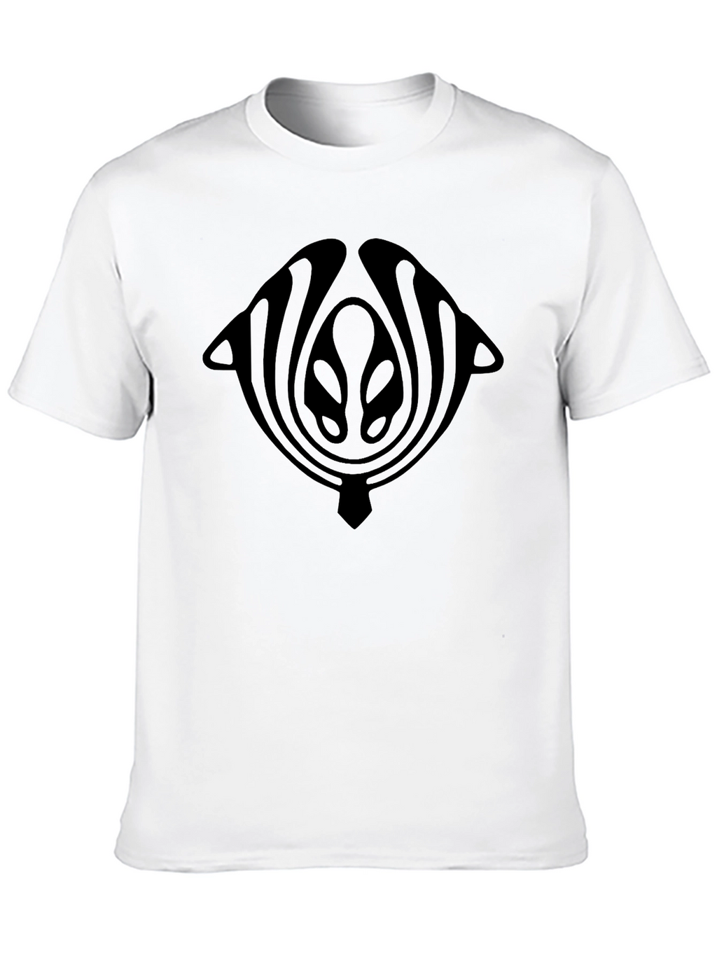 Black T-Shirt with Abstract Alien Design