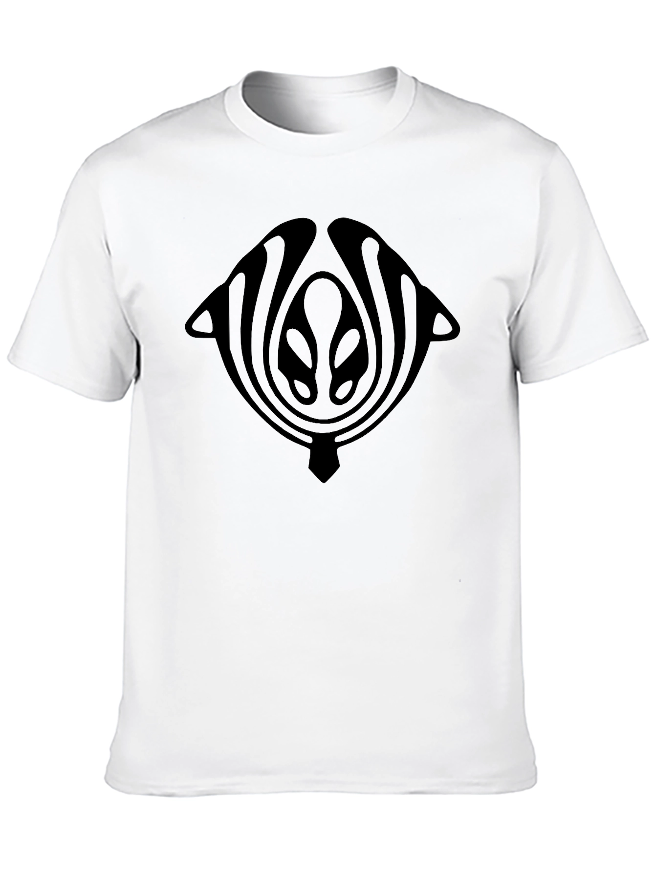 Black T-Shirt with Abstract Alien Design