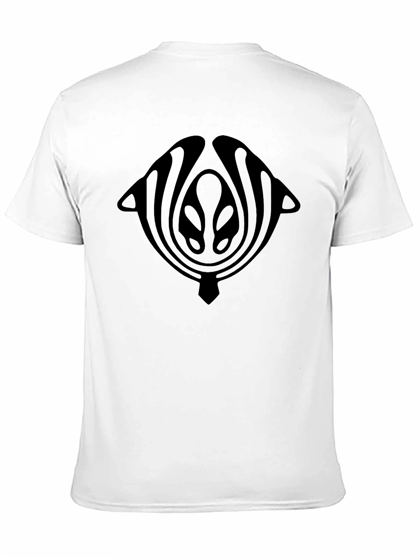 Black T-Shirt with Abstract Alien Design