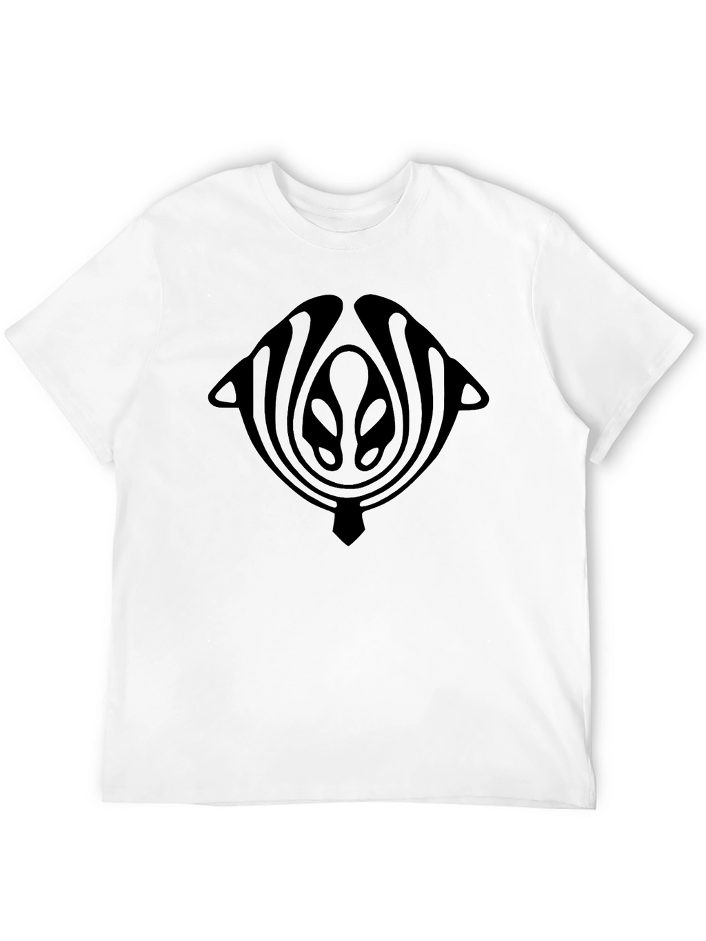 Black T-Shirt with Abstract Alien Design