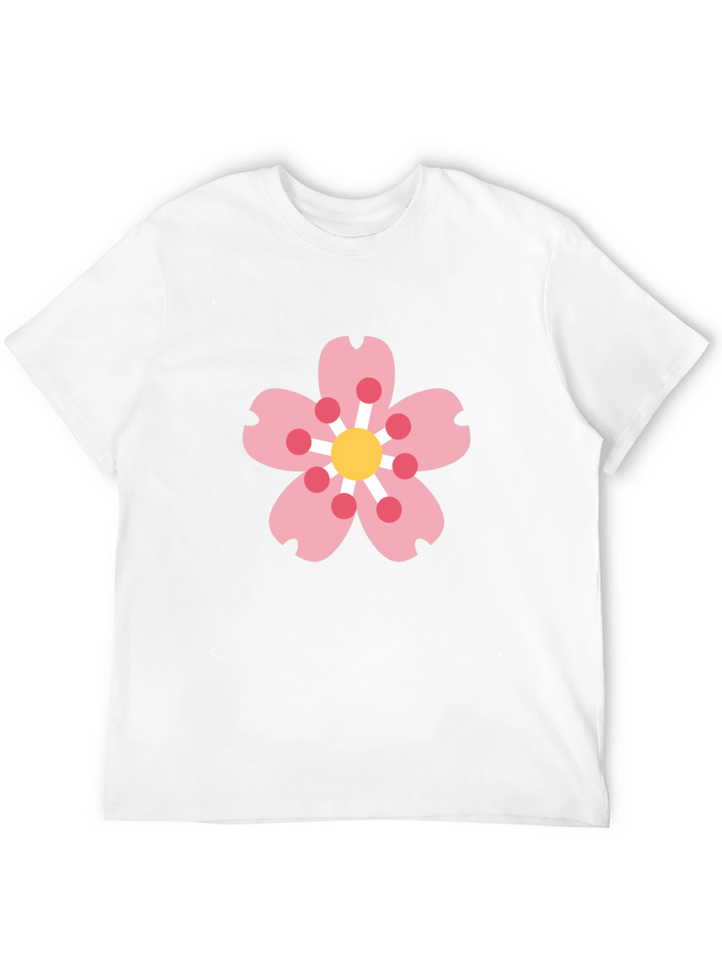 Black Tee with Sakura Blossom Graphic