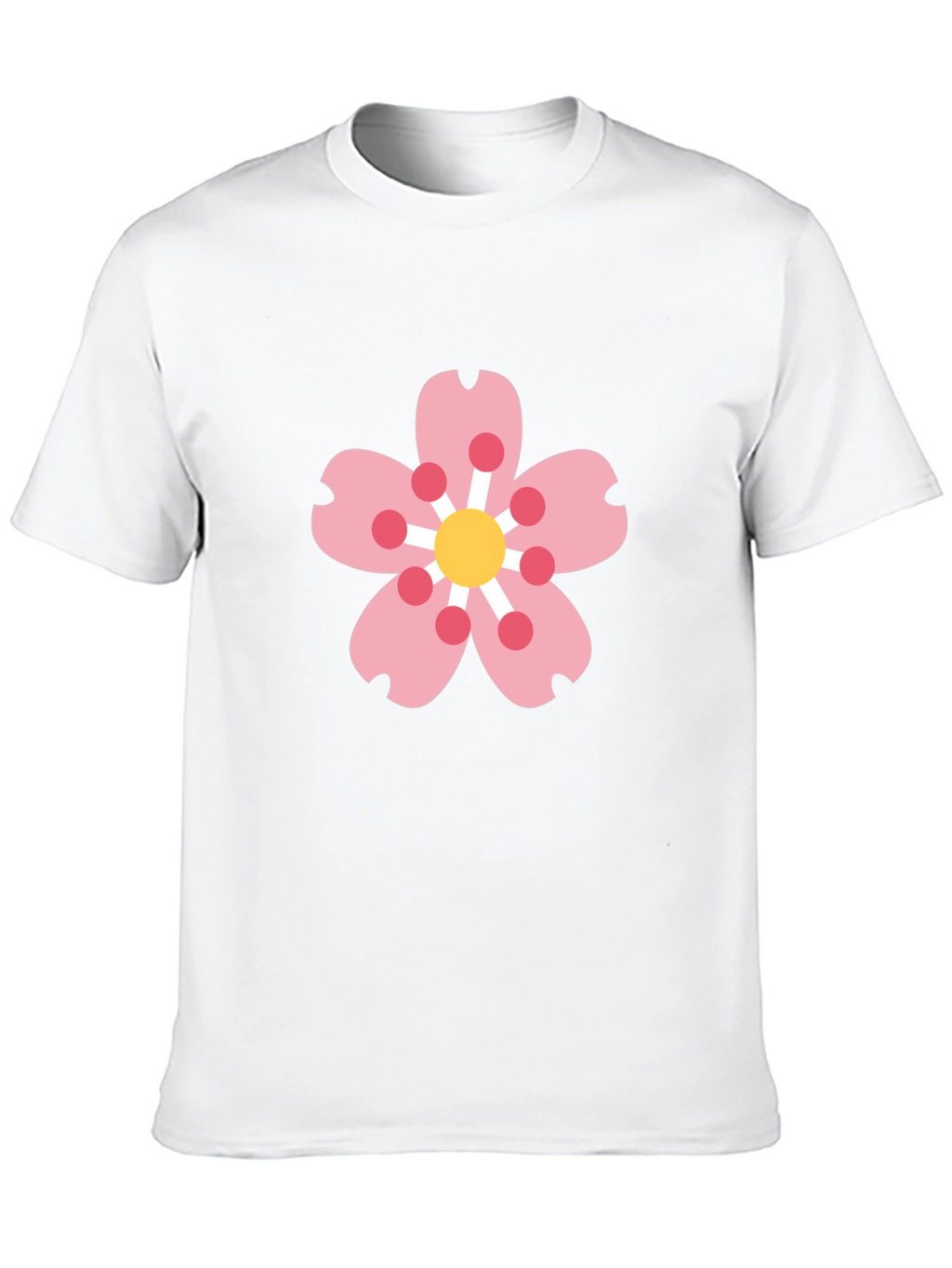 Black Tee with Sakura Blossom Graphic