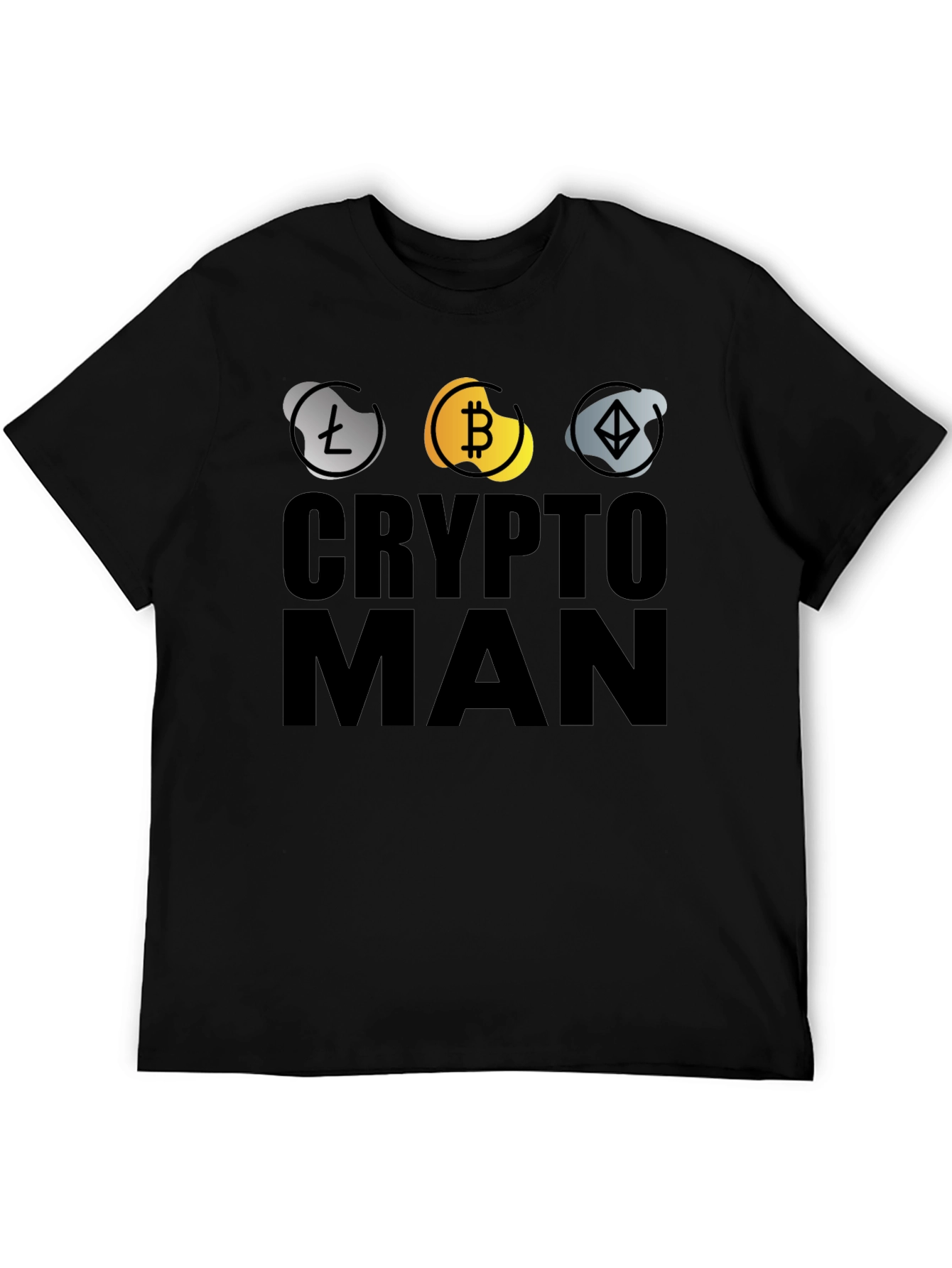 Crypto Man T-Shirt - Bitcoin Ethereum Litecoin