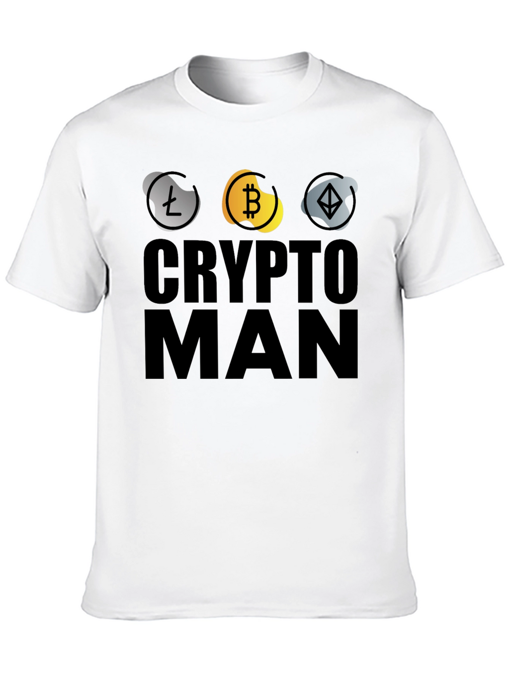 Crypto Man T-Shirt - Bitcoin Ethereum Litecoin