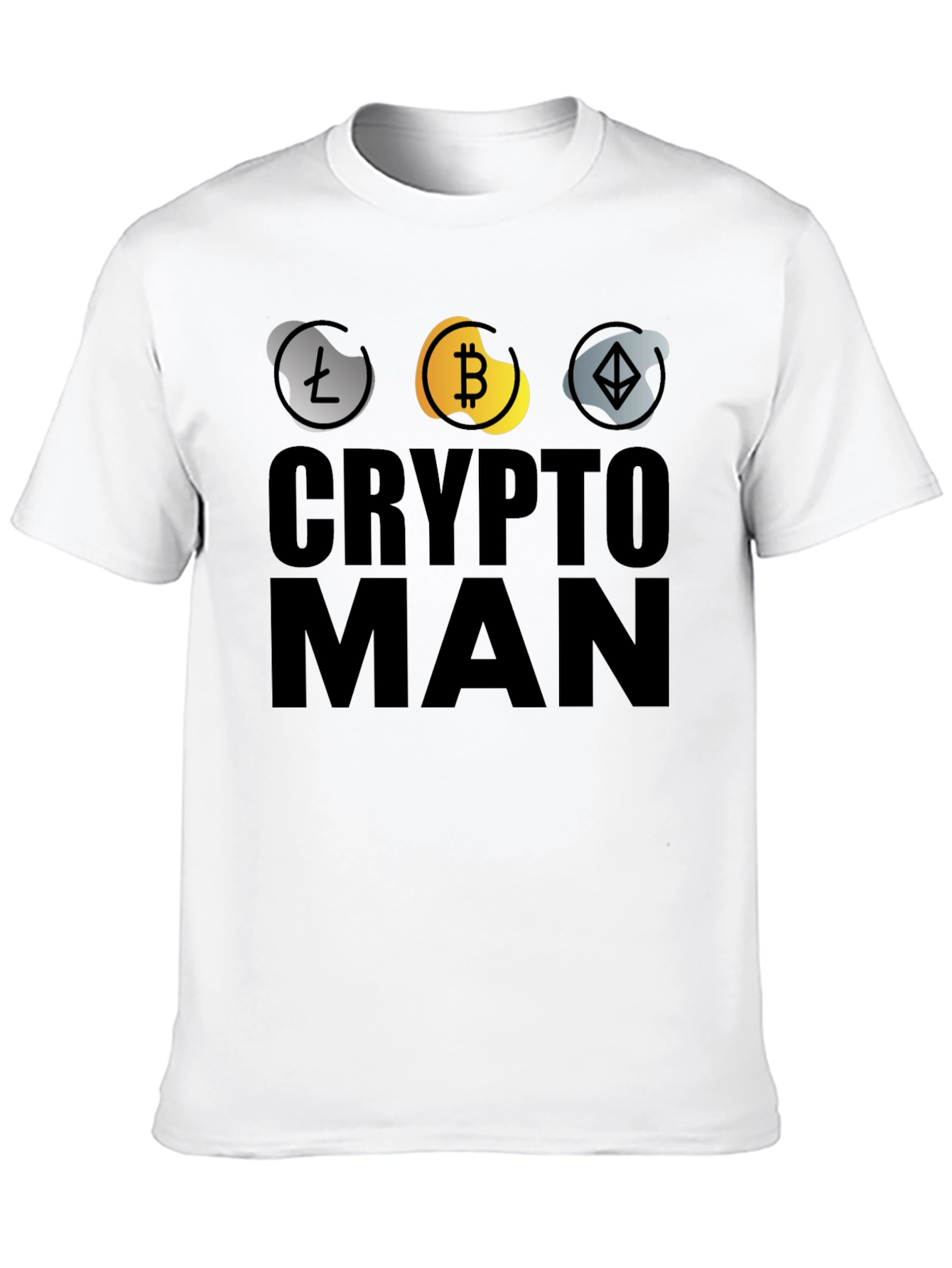 Crypto Man T-Shirt - Bitcoin Ethereum Litecoin