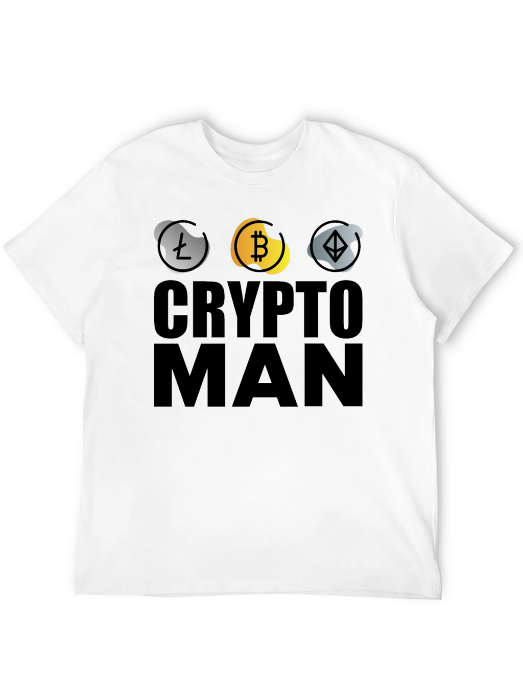 Crypto Man T-Shirt - Bitcoin Ethereum Litecoin