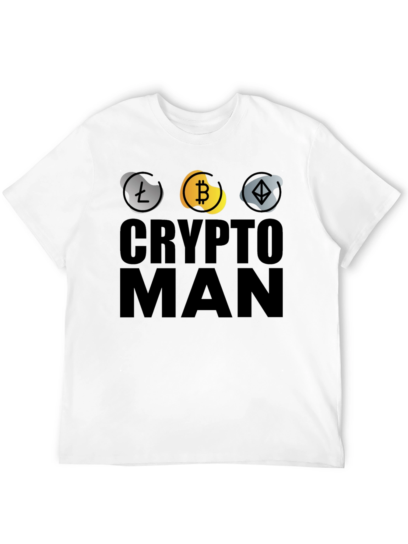 Crypto Man T-Shirt - Bitcoin Ethereum Litecoin