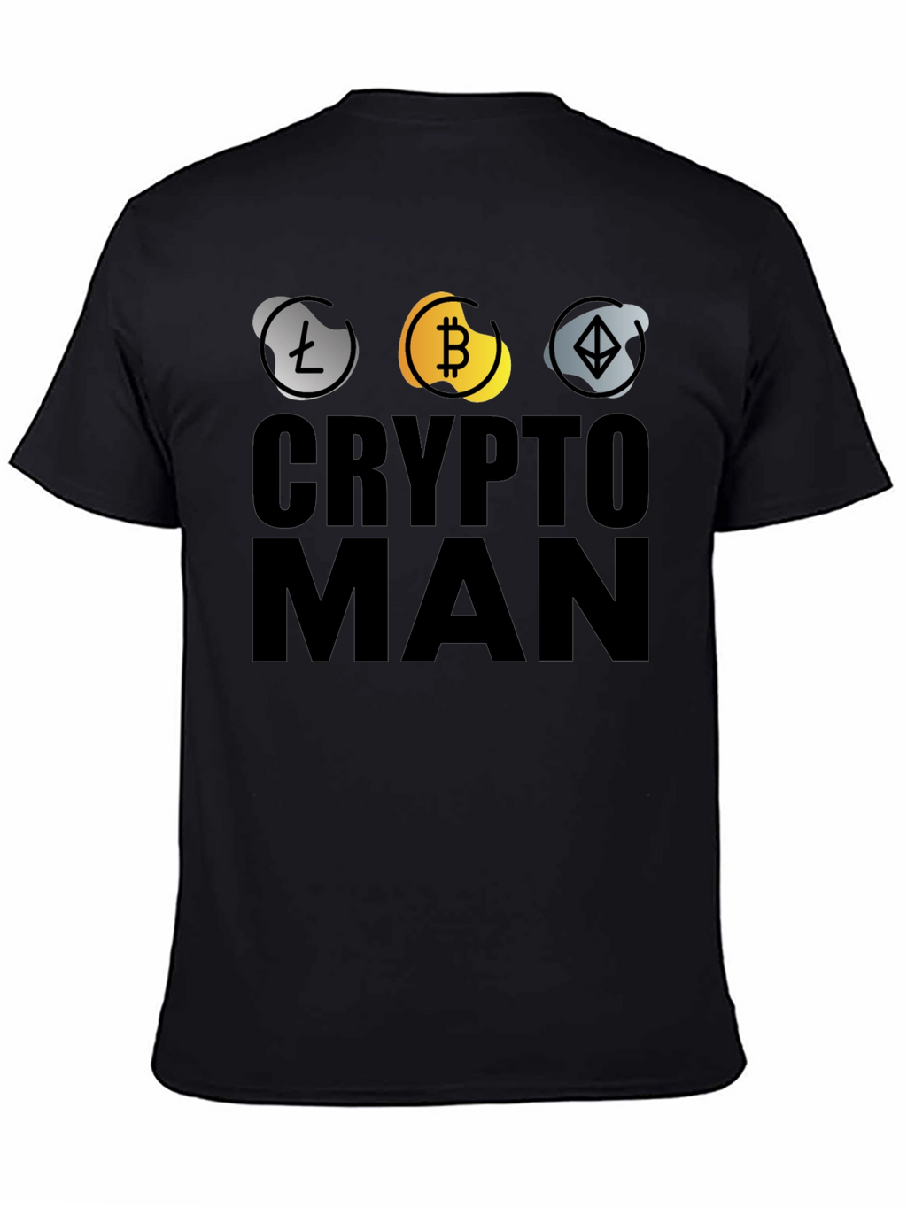 Crypto Man T-Shirt - Bitcoin Ethereum Litecoin