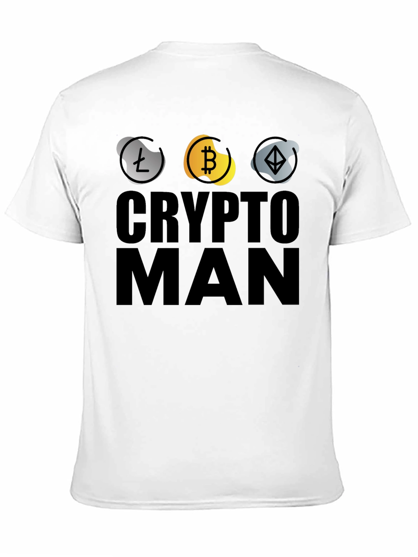 Crypto Man T-Shirt - Bitcoin Ethereum Litecoin