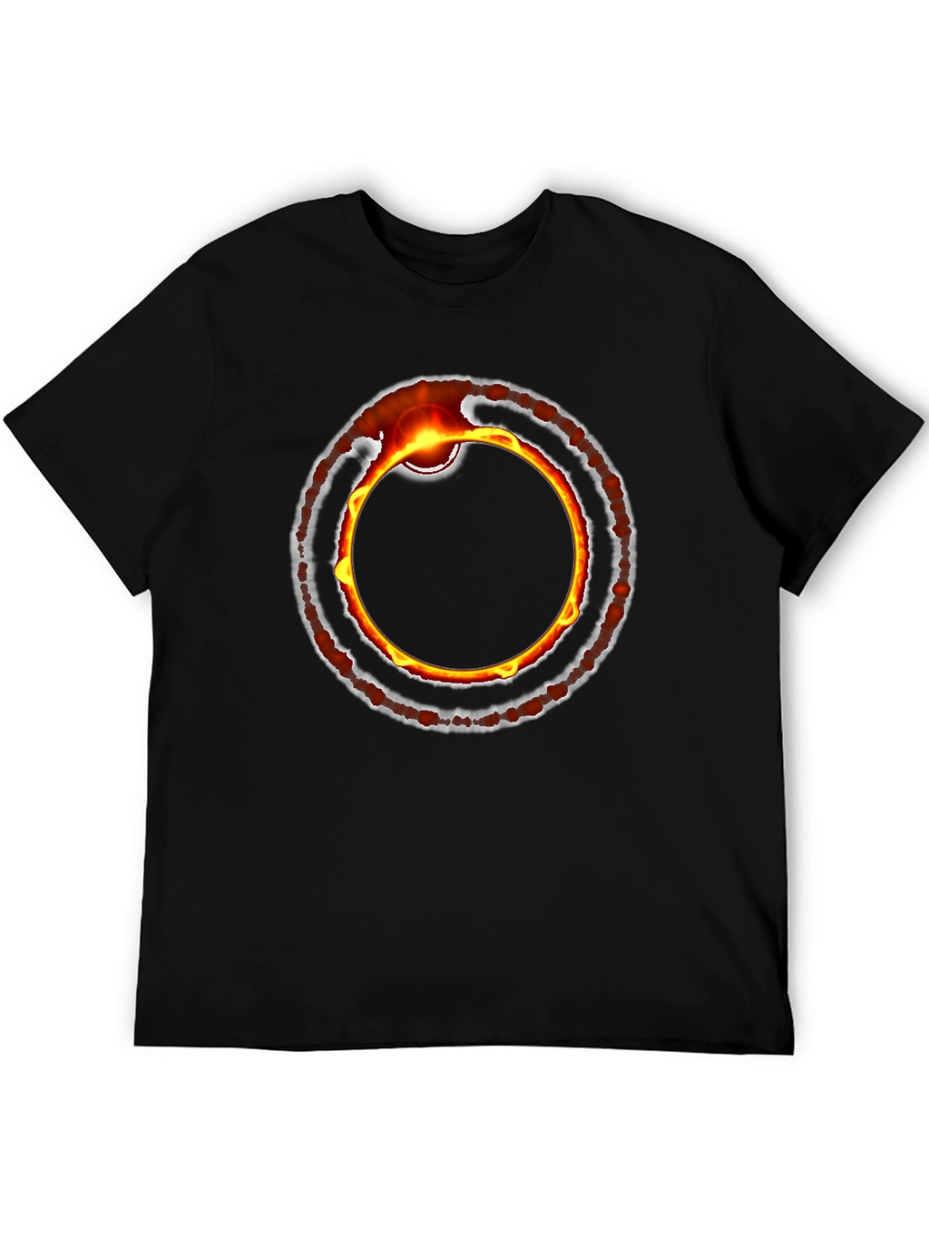 Fiery Ring Graphic Black T-Shirt