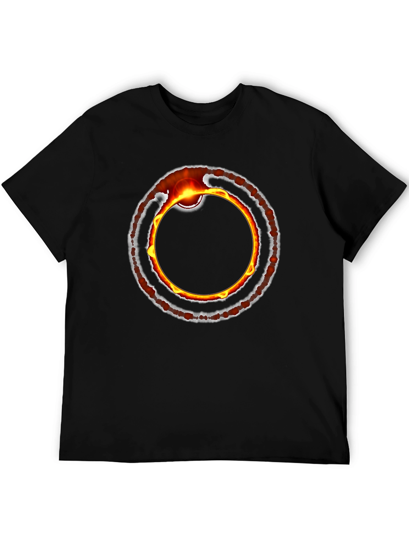 Fiery Ring Graphic Black T-Shirt