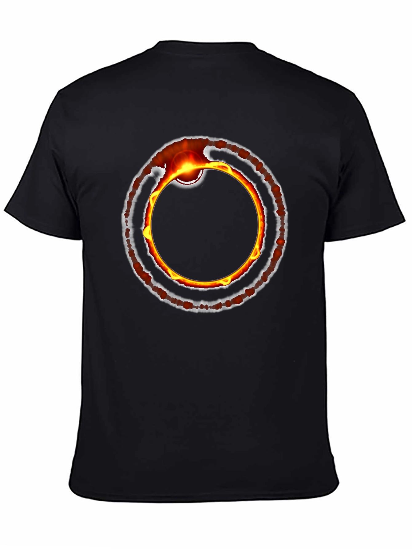 Fiery Ring Graphic Black T-Shirt