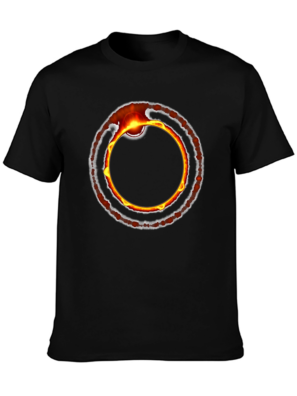 Fiery Ring Graphic Black T-Shirt