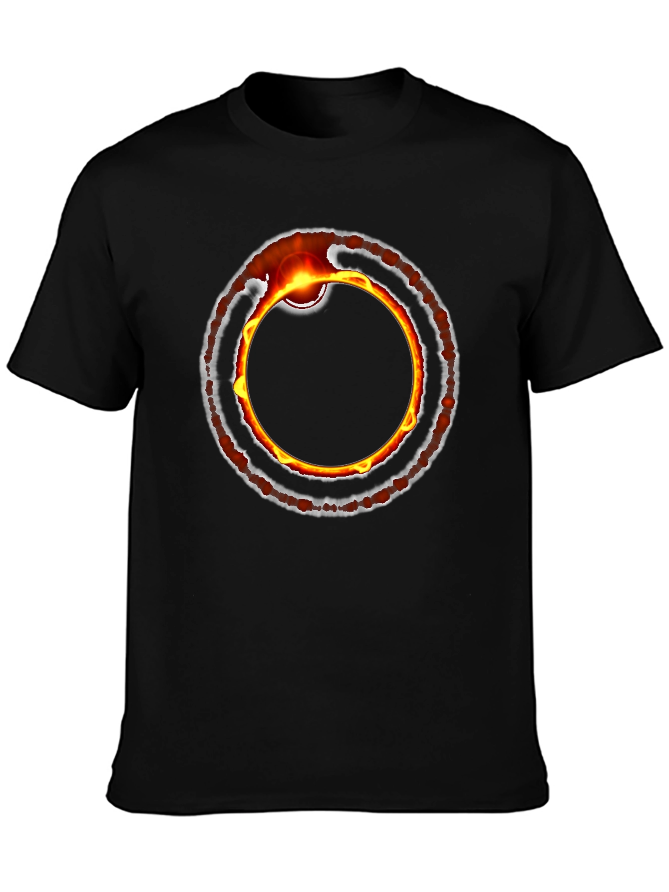 Fiery Ring Graphic Black T-Shirt