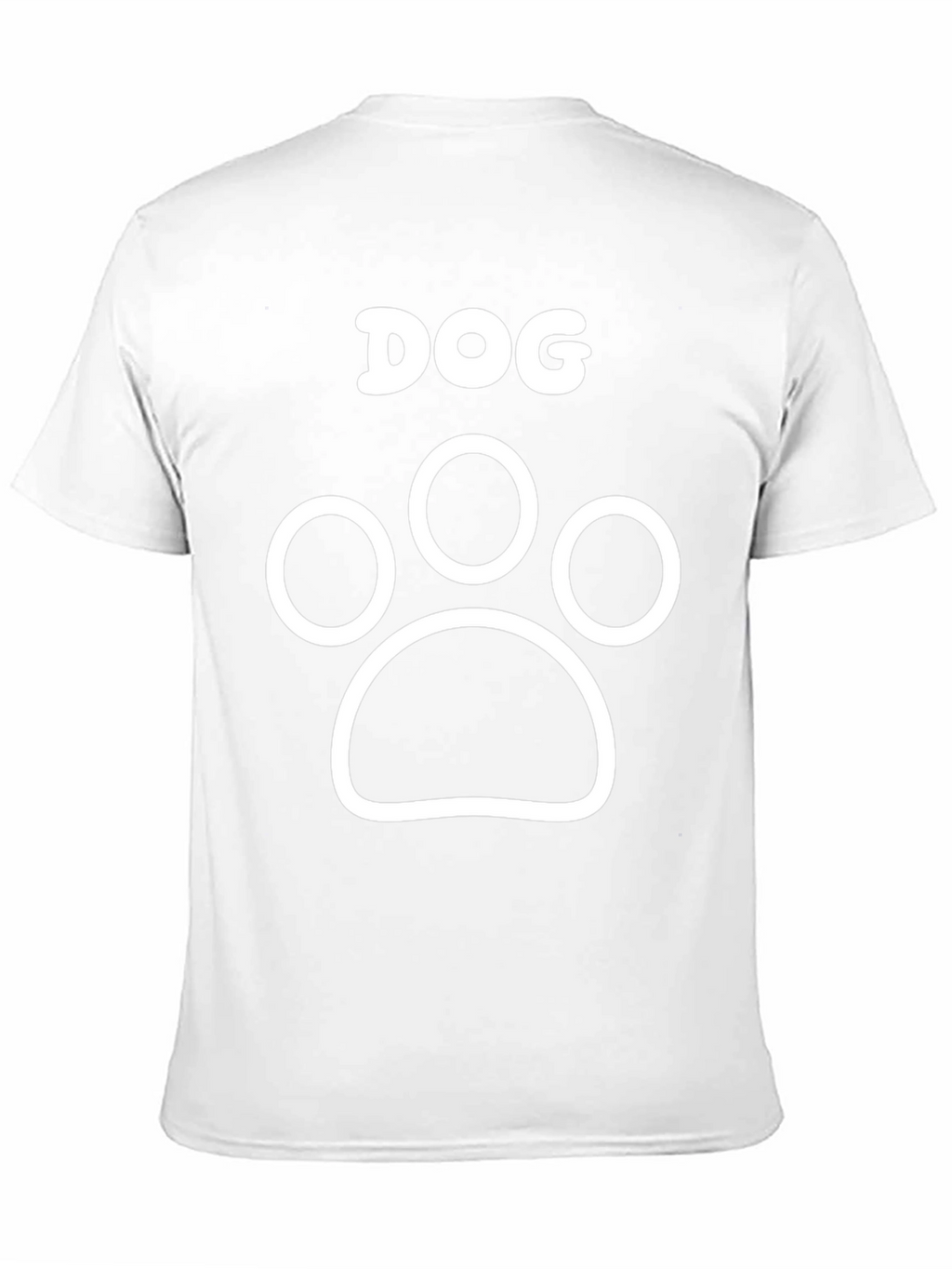 Dog Paw Print Graphic Tee - Black Cotton T-Shirt