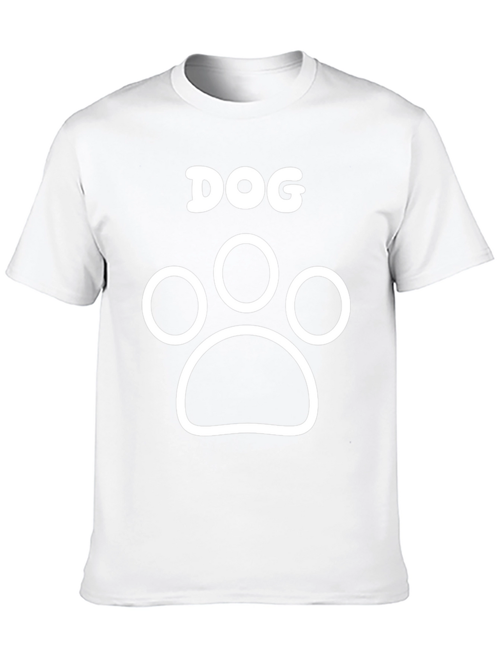 Dog Paw Print Graphic Tee - Black Cotton T-Shirt