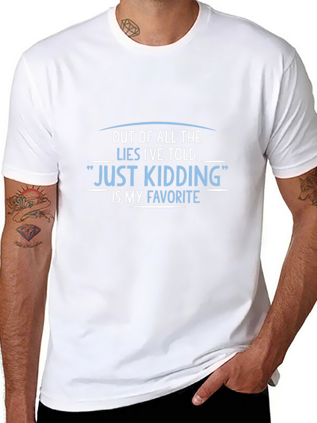 Funny Just Kidding Graphic Tee - Sarcastic Humor