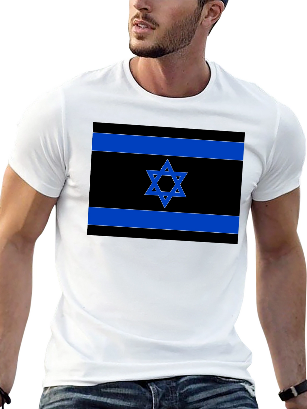 Israeli Flag T-Shirt - Black Pride Tee